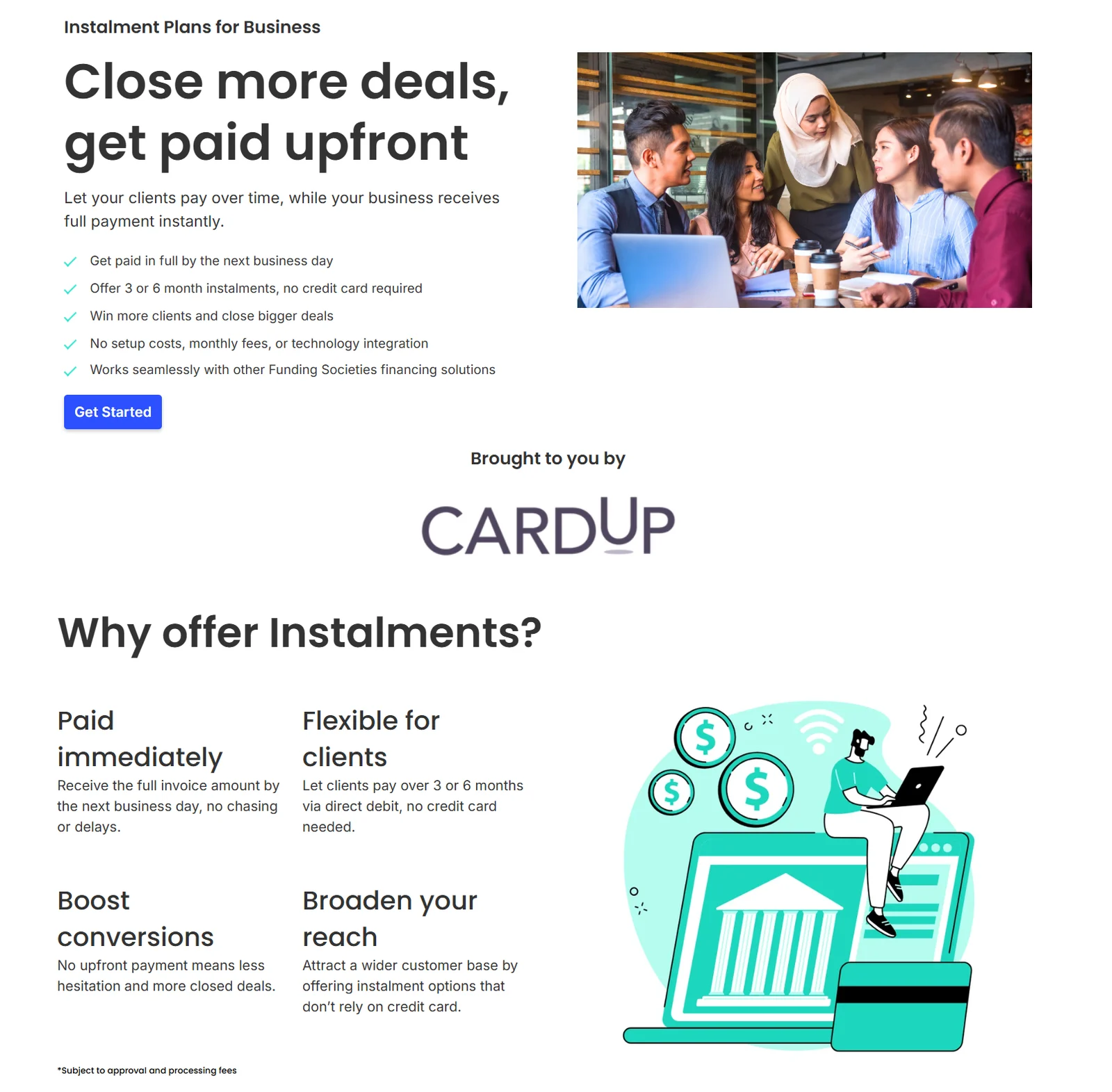 Funding Societies and CardUp Instalment Plans for Business